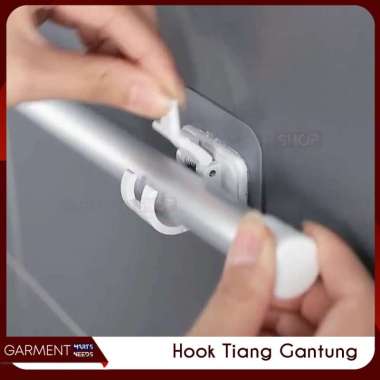2 Pcs Gantungan Tempel Dinding Magic Hook Tanpa Bor Baut Cocok Untuk Tiang Gorden PACKING BUBBLE