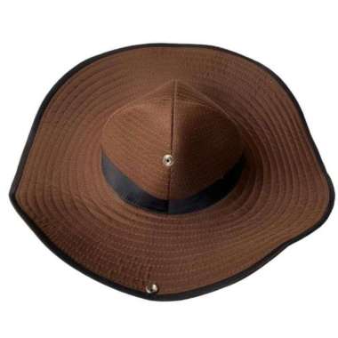 Topi petani lebar topi mexico Coklat