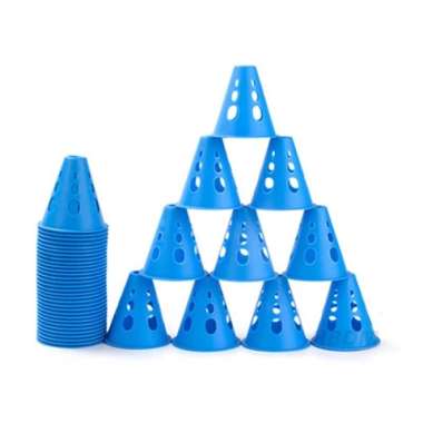 20pcs + 1bag Cone Sepatu Roda Inline Skate Inline Skate Marker Cone Biru