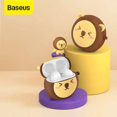 Baseus Case Silicone Earphone Earbuds TWS Bowie E3 Original Casing Brown Lion