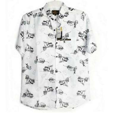 Kemeja Pria Motif Pantai Baju Distro Surfing Motif Print Daun Kotak Bunga Pantai Bisa Pilih Motif VE