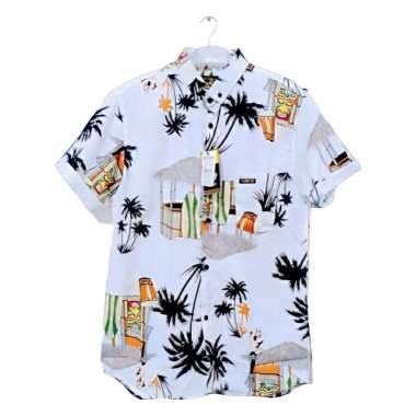 Kemeja Pria Motif Pantai Baju Distro Surfing Motif Print Daun Kotak Bunga Pantai Bisa Pilih Motif GU