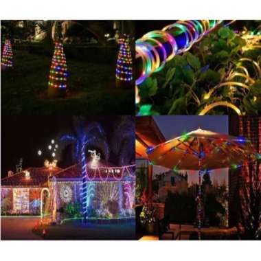 PAKET LAMPU LED STRIP 5050 AC 220V OUTDOOR (1-5METER) 5Meter Biru