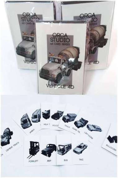 vehicle 4d produk orca studio ( mainan anak / flash card ) Multicolor