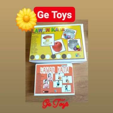 ge toys paket kartu lawan kata obyek dan lawan kata orang/mainan anak Multicolor