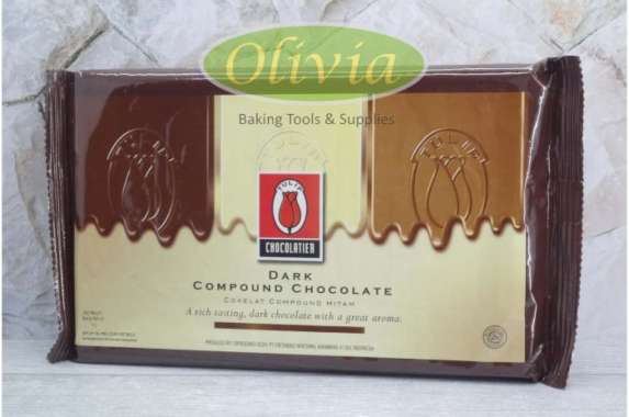 Cokelat Blok / Coklat Batang / Dark Chocolate Compound Tulip 1 kg