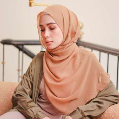 Lozy Hijab - Ovel Shawl (Hijab Pashmina Oval Lozy x Hamidah) Hazelnut