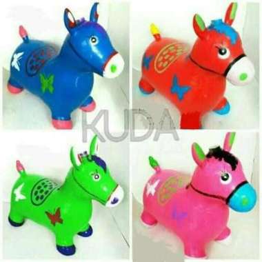 mainan kuda tunggang karet pompa Multicolor