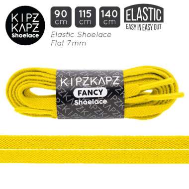 KIPZKAPZ XS66 Elastic Flat Shoelace / Tali Sepatu Pipih Elastis [7mm] 115 cm Sunlight Yellow