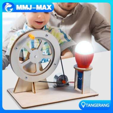 mainan generator kayu/wooden bulb generator assembled toys
