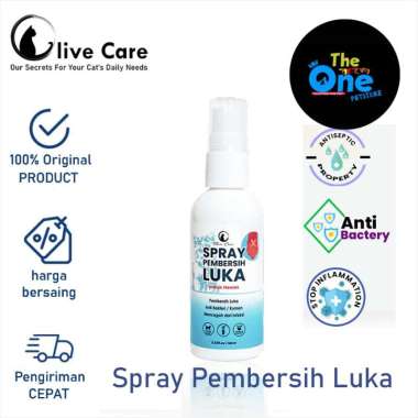 Olive Care Spray Pembersih Luka Kucing untuk Kulit Luka Basah & Kering
