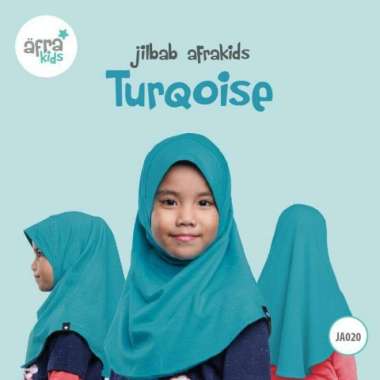 HIJAB / KERUDUNG / JILBAB ANAK AFRA KIDS TURQOISE - SIZE L & XL Multicolor