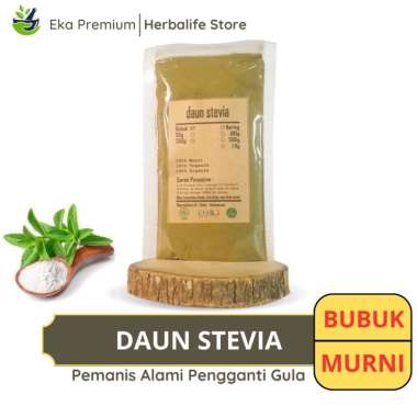 DAUN STEVIA BUBUK Kering Asli Pemanis Alami Pengganti Gula Ramuan Rempah Herbal Murni Jamu Minuman T