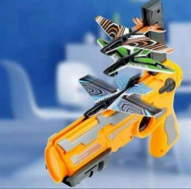 mainan ketapel pistol pesawat tembakan anak montessori catapult air th