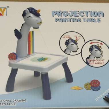 mainan anak meja belajar proyektor unicorn pink Multicolor