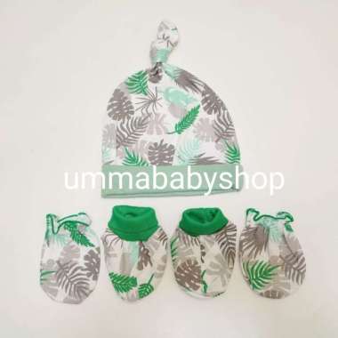 Topi Set Sarung Tangan Kaki Bayi Baru Lahir Katun Sni Set Topi Sartaki Cew