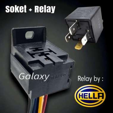 Soket + Relay - Hella Original 12v kaki 5 87a
