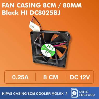 Fan Kipas Casing PC 8cm 80mm Case Black Cooling Cooler Desktop Molex