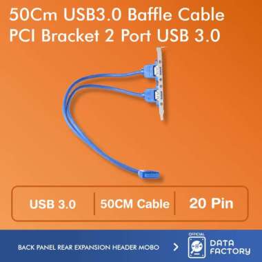 PCI Bracket 2Port USB 3.0 20Pin Back Panel Rear Expansion Baffle Cable