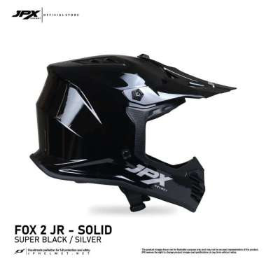 JPX Cross Full Face Fox2 JR Solid YM Super Black Gloss