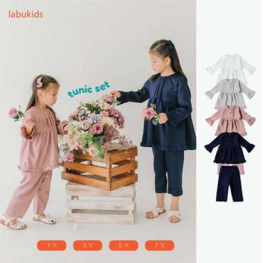 Labu Kids - Rumi Tunic Set | Setelan Tunik - Baju Lebaran - RAYA Multicolor