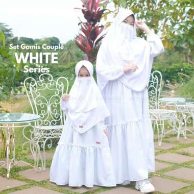 GAMIS WHITE SET CADAR DAN HIJAB SYARI ANAK REMAJA USIA 4-14 TAHUN Multicolor