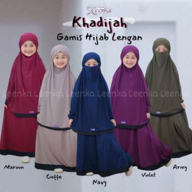 LEENKA GAMIS KHADIJAH SET KHIMAR LENGAN MASKER USIA 2-14 TAHUN Multicolor