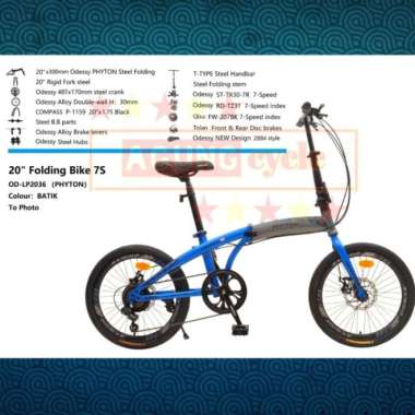 sepeda lipat / folding bike odessy 16" 2036 phyton - grab/gojek instan - Multicolor