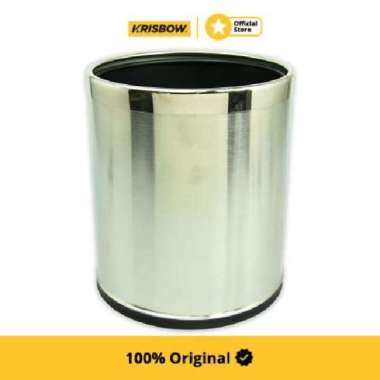 Krisbow Dust Bin Tempat Sampah Stainless 22.5X27 Cm - Silver