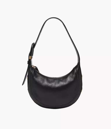 Fossil Harwell Leather Crescent Black Tas Wanita ZB1916-001