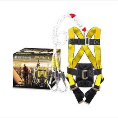 GOSAVE SAFETY BELT FULL BODY HARNESS DOUBLE BIG HOOK + ABSORBER ABSORBER PRO