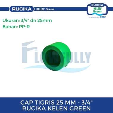 CAP 25 MM PPR RUCIKA KELEN GREEN 3/4 INCH WAVIN TIGRIS DOP TUTUP PIPA PPR