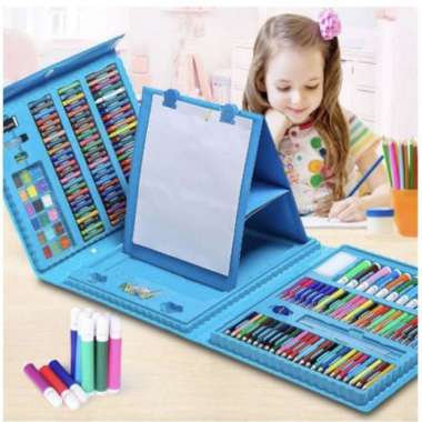 Crayon Set 208 Pcs Pensil Warna Lengkap / Alat Menggambar Mewarnai Multicolor