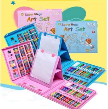 Crayon Art Set 208 Pcs / Crayon Mewarnai Melukis Untuk Anak Multicolor