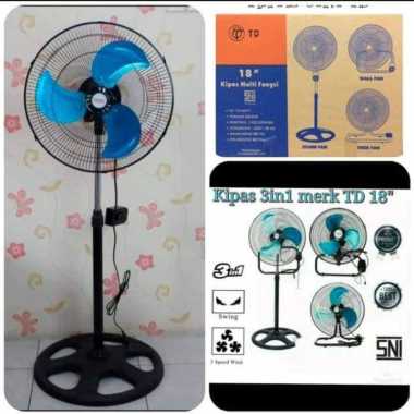 COD // Kipas angin 3in1 Merk TD // Kipas Angin Tornado 3 In 1 - 18 Inch Merk TD Bahan Metal // Kipas