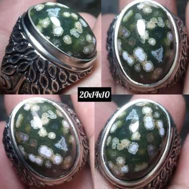 Akik Cincin Natural Batu Jasper Garut Motif Gambar Telur Kodok Antik 5