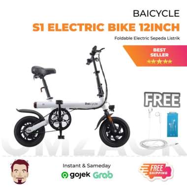 baicycle s1 electric bike sepeda lipat listrik 12inch - Multicolor