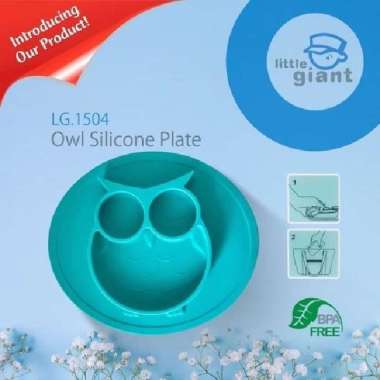 Little Giant Owl Silicone Plate/ Tempat Makan Bayi Silikon LG 1504 Blue