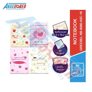 Aksesoren Buku Catatan [Greebel NB-8080-A5C-16] / Notebook 80 Halaman / Buku Diary Anak / Binder Har