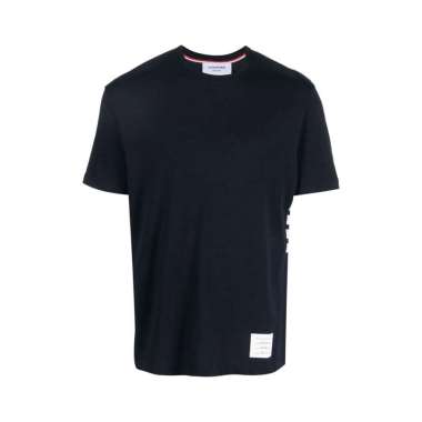 Thom Browne 4 Bar Stripe Side T-Shirt Navy 4 Blue