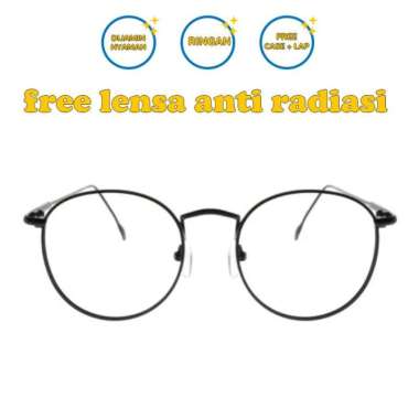 Frame Kacamata Pria/Wanita Minus zonakacamata Round Vintage 3213 Black