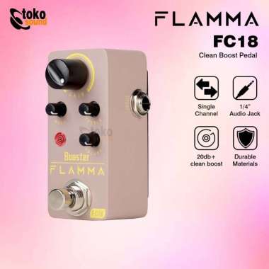 FLAMMA FC18 FC-18 CLEAN BOOST 20db+ Clean Boost with ±15db 2 Band EQ