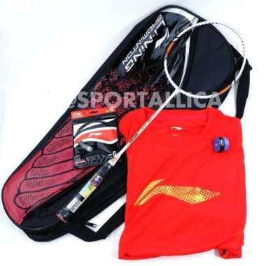 Svp PAKET LENGKAP RAKET BADMINTON LINING SS 88 SS88 Super Series 88 ORI BIRU GOLD