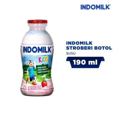 Promo Harga Indomilk Susu Cair Botol Stroberi 190 ml - Blibli