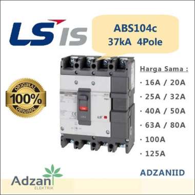 MCCB 4P 63A 37kA ABS104c FMU LS Metasol LSis Adjustable