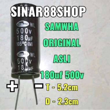 Hrg 1 pcs 180uf 500v ELCO 180uf/500v 180mikro 500v 180mikro/500v CAPASITOR KAPASITOR ECO ELKO EKO