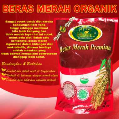 Beras Merah HOTEL 2 kg - Beras Merah Organik - Beras Organik Merah - BERAS HOTEL Organik Merah - HOT