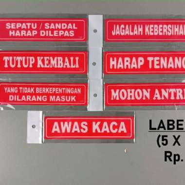 LABEL AKRILIK AWAS KACA