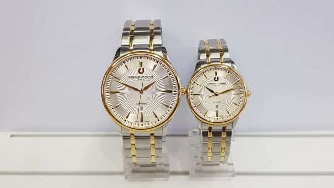 Jam Charles Jourdan CJ1061 Sapphire Stainless Steel Pria Silver Gold