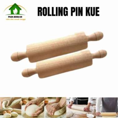 Rolling Pin Kayu Rolling Pin Kue Gilingan Adonan Kayu Gagang Polos